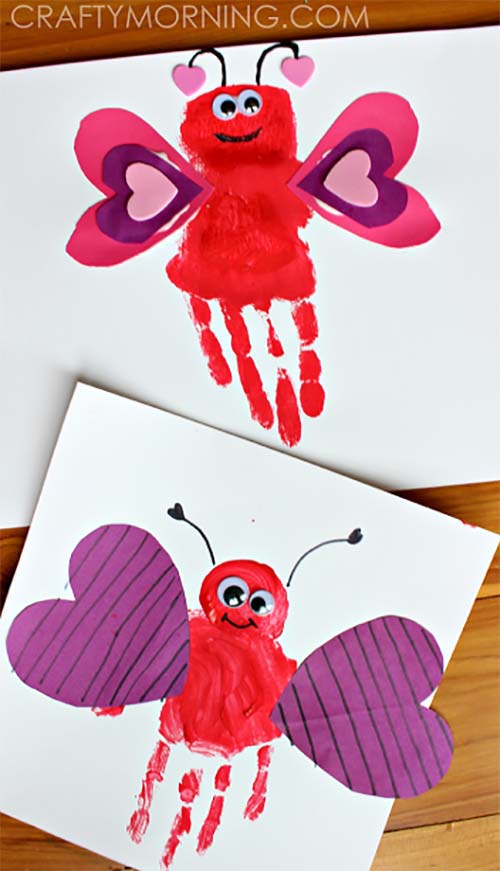 Handprint Love Bug #valentine #crafts #kids #decorhomeideas