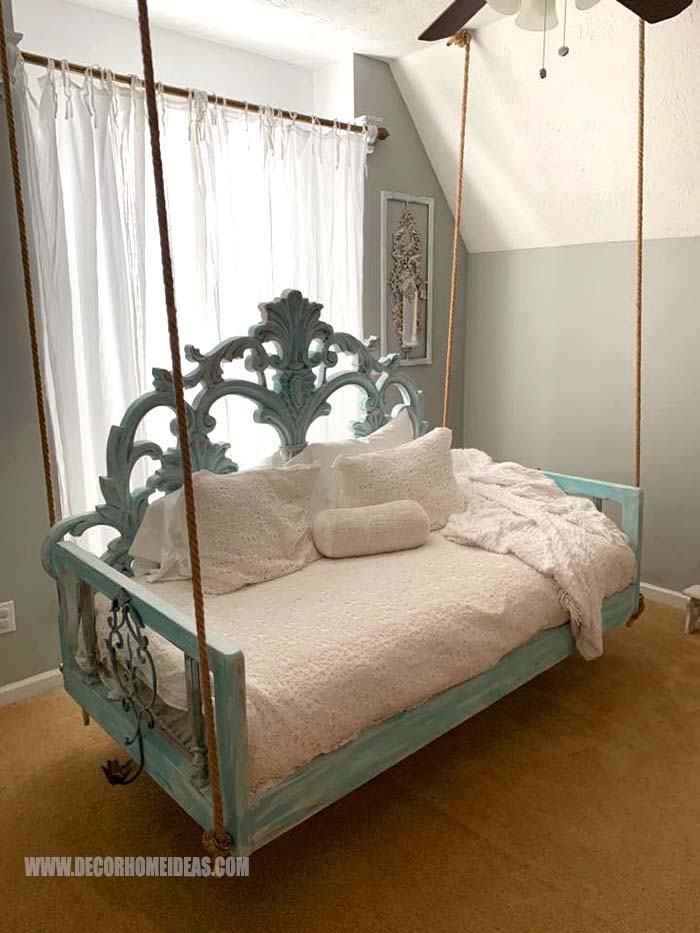 Headboard Swing Bed #diy #makeover #swingbed #swing #decorhomeideas