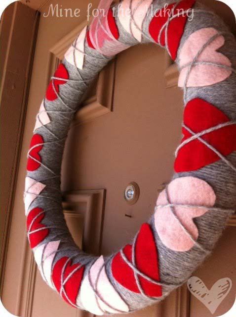 Heart Argyle Ribbon #valentine #diy #wreaths #decorhomeideas