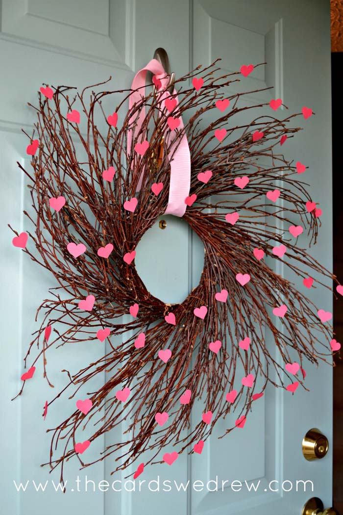 Heart Willow Wreath #valentinesday #rustic #decor #diy #decorhomeideas