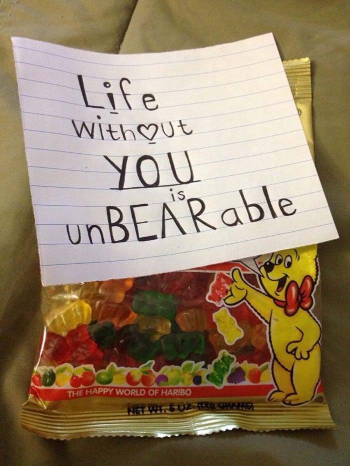 Life Without You Is UnBEARable Gummy Bears #valentinesday #gifts #diy #decorhomeideas