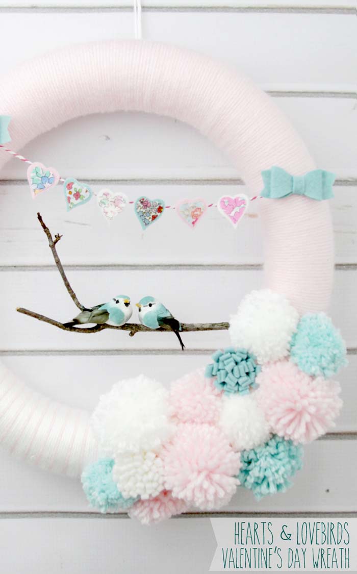 Love Birds Wreath #valentine #diy #wreaths #decorhomeideas