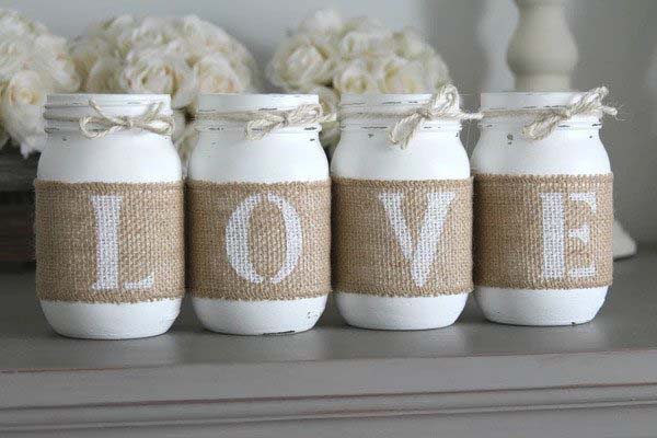 Love Mason Jars #valentinesday #rustic #decor #diy #decorhomeideas