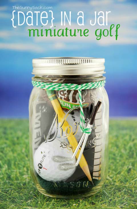 Mini Golf Date In A Jar #valentinesday #crafts #jars #gifts #decorhomeideas