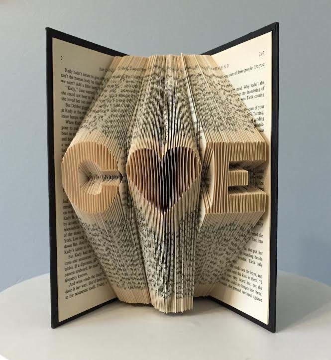 Personalized Folded Book Art #valentine #gifts #girl #woman #decorhomeideas