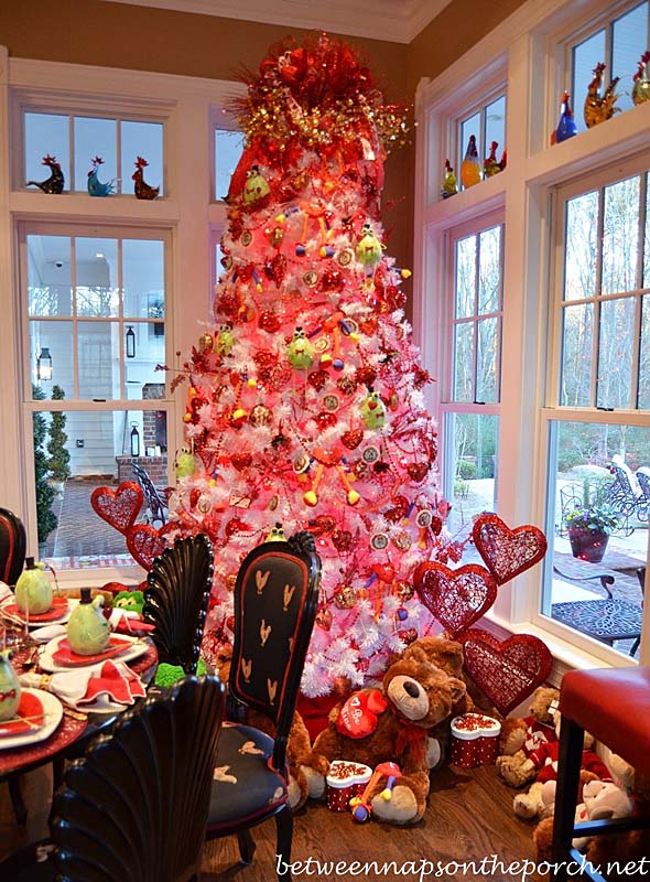 Pink and White Valentine Tree #valentine #tree #diy #decorhomeideas