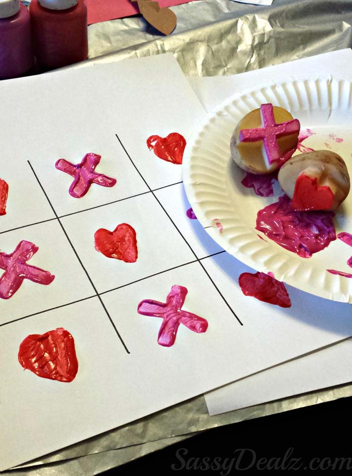 Potato Valentines Stamping #valentine #crafts #kids #decorhomeideas