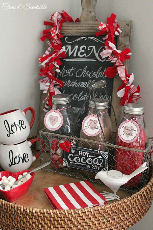 Rustic Valentines Day Coffee Station #valentinesday #rustic #decor #diy #decorhomeideas