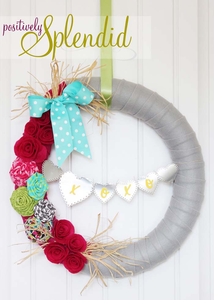 Spring Valentine Wreath #valentine #diy #wreaths #decorhomeideas