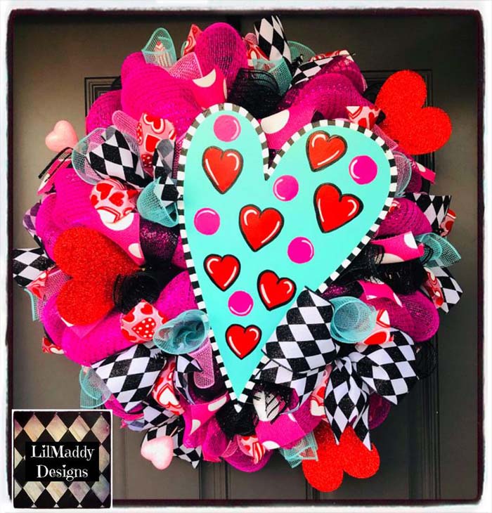 Tiffany Blue Heart Wreath #valentine #diy #wreaths #decorhomeideas