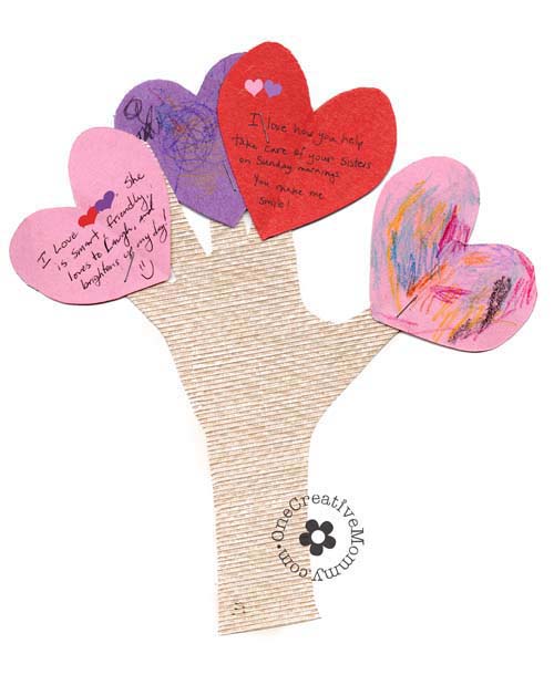 Valentine Crafts Love Tree #valentine #crafts #kids #decorhomeideas