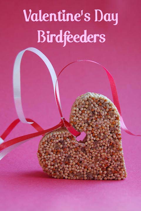 Valentine Day Bird Feeders #valentine #crafts #kids #decorhomeideas