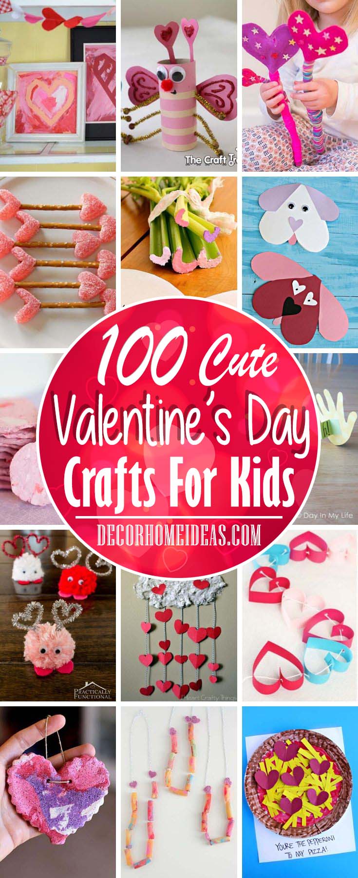 100 Fun and Easy Valentines Day Crafts For Kids. Super cute ideas to get crafty with your kids. #valentine #crafts #kids #decorhomeideas