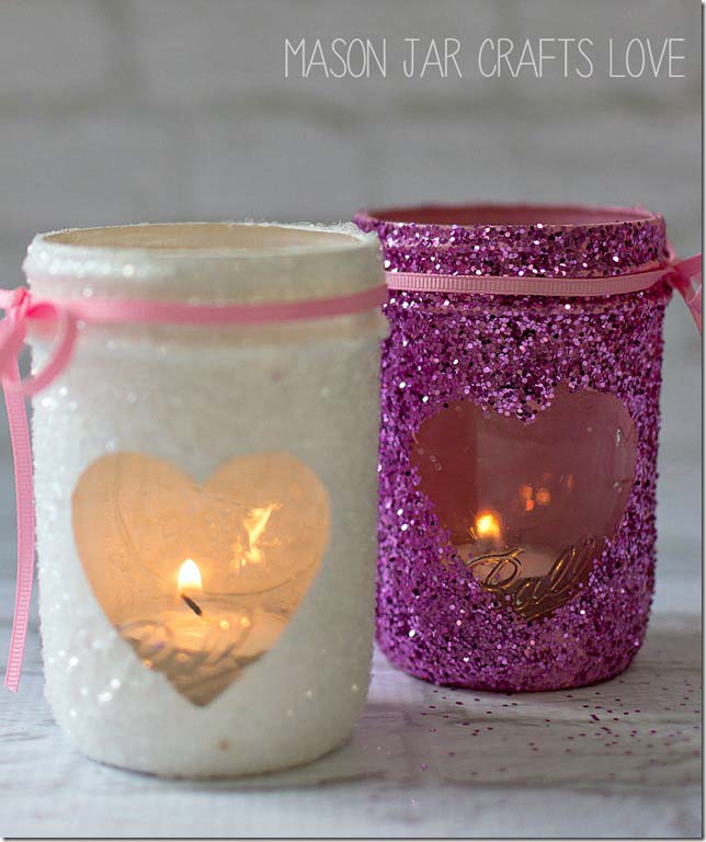 Valentine’s Day Glitter Votives #valentine #dollarstore #diy #decor #decorhomeideas