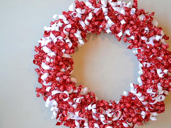 Valentine’s Day Ribbon Wreath #valentine #dollarstore #diy #decor #decorhomeideas