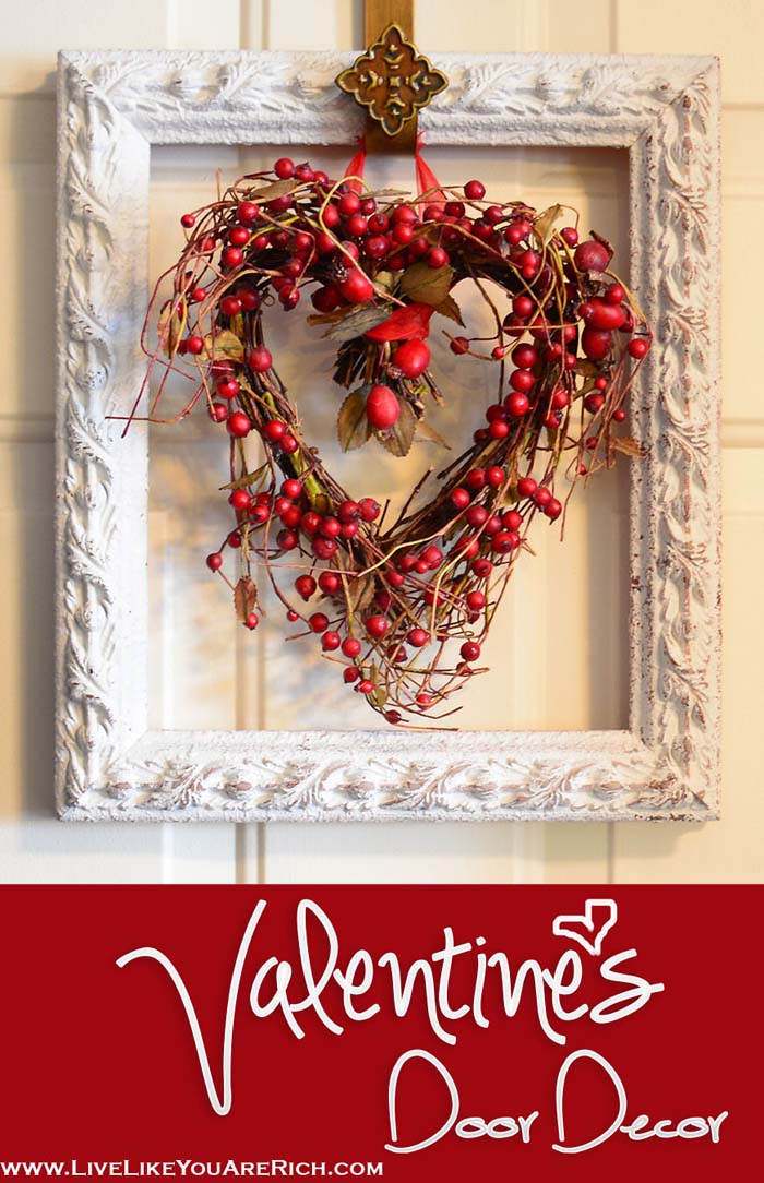 Valentine's Door Decor #valentine #dollarstore #diy #decor #decorhomeideas