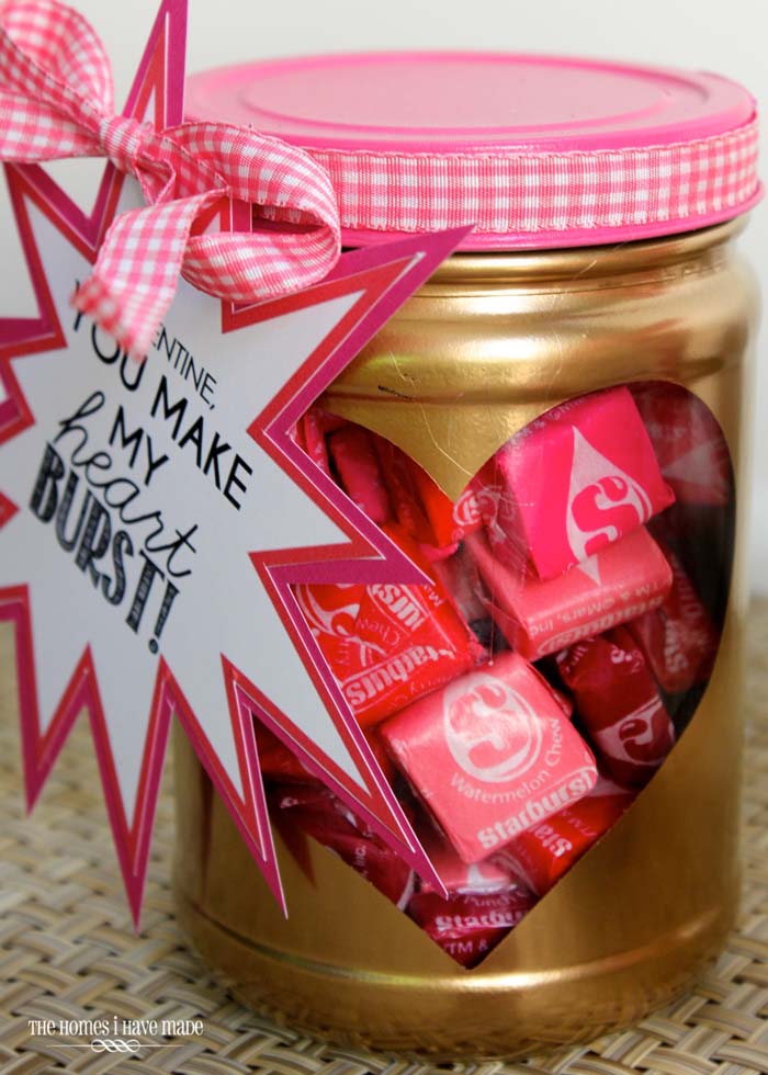 You Make my Heart Burst Jar Idea #valentinesday #crafts #jars #gifts #decorhomeideas