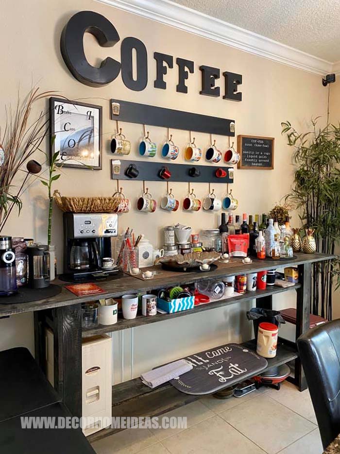 Amazing DIY Coffee Station #coffee #station #diy #decorhomeideas