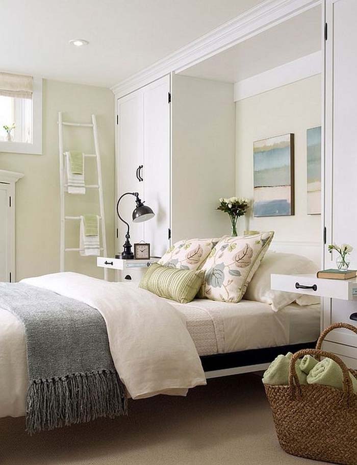 Basement Bedroom In White #women #bedroom #feminine #decor #decorhomeideas