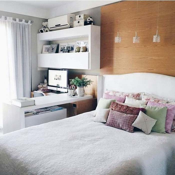 Utilize Space In Small Bedroom #women #bedroom #feminine #decor #decorhomeideas