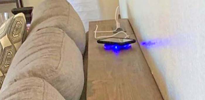 Behind The Couch Table With Integrated Outlets Smartphoner