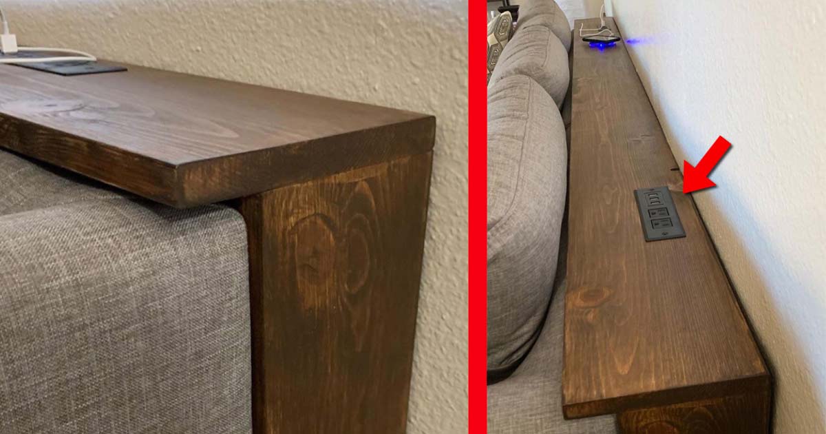 Behind The Couch Table With Outlets