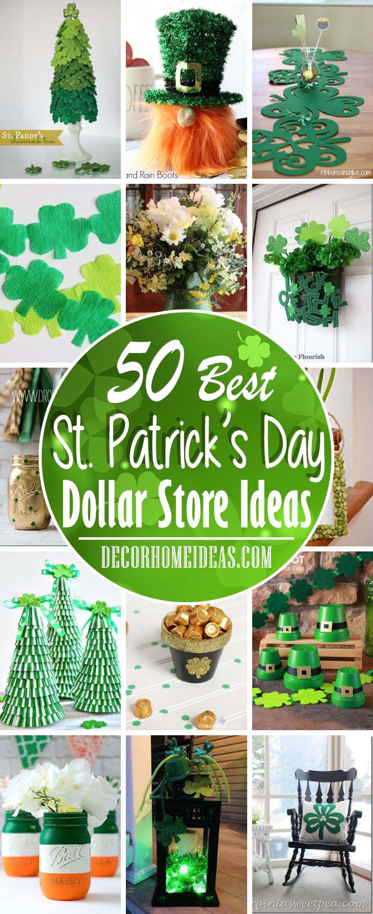 Best Dollar Store St Patricks Day Decor Ideas. Ideas, DIY projects and tutorials. #diy #dollarstore #stpatrick #decorhomeideas