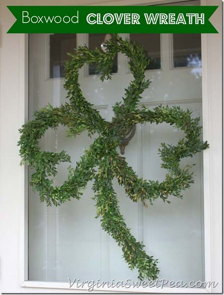 Boxwood Clover Wreath #stpatrick #diy #wreath #decorhomeideas