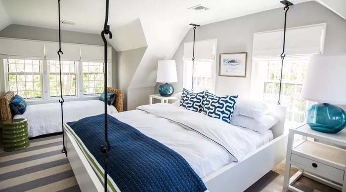 Magnificent Beach Bedroom In Blue And White #women #bedroom #feminine #decor #decorhomeideas