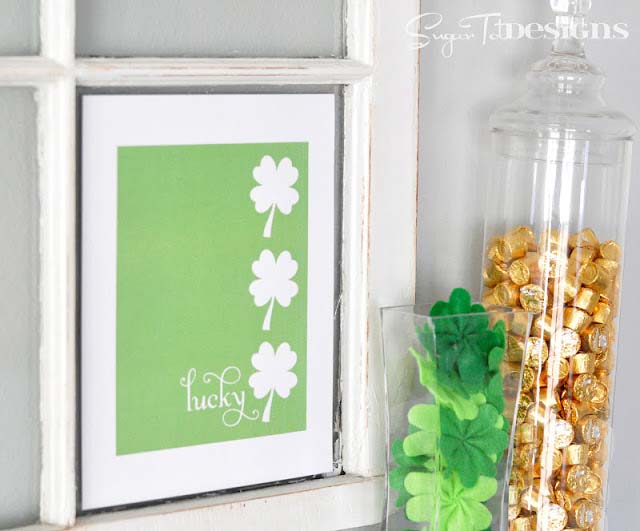 Free Lucky Printable #stpatrick #diy #dollarstore #decorhomeideas