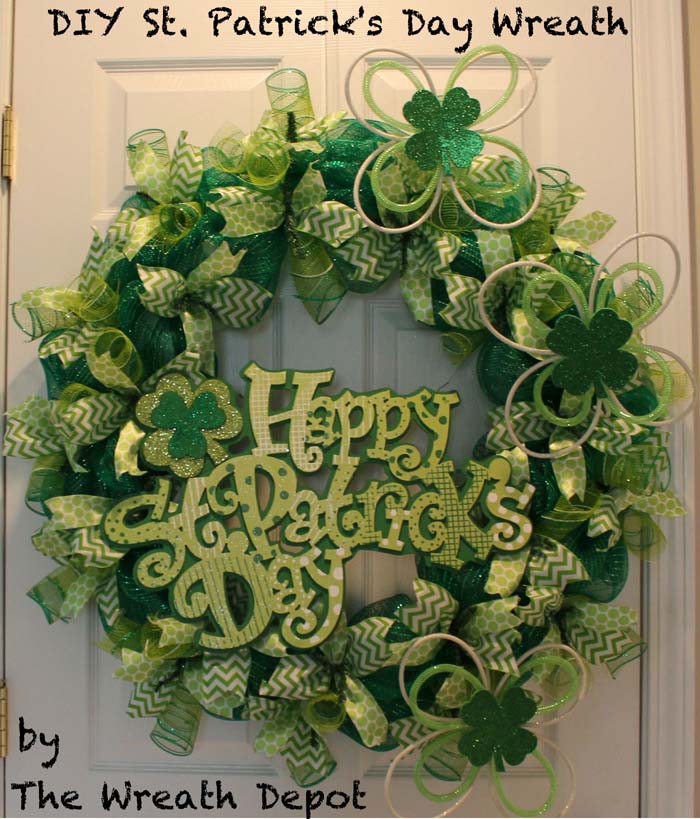 Happy Saint Patrick Wreath #stpatrick #diy #wreath #decorhomeideas