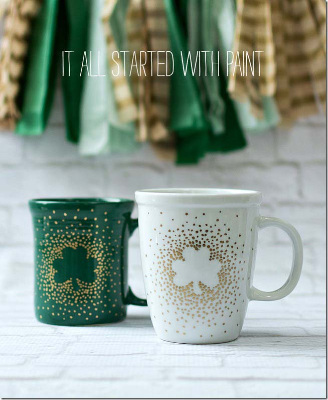 Irish Coffee Mugs #stpatrick #diy #dollarstore #decorhomeideas