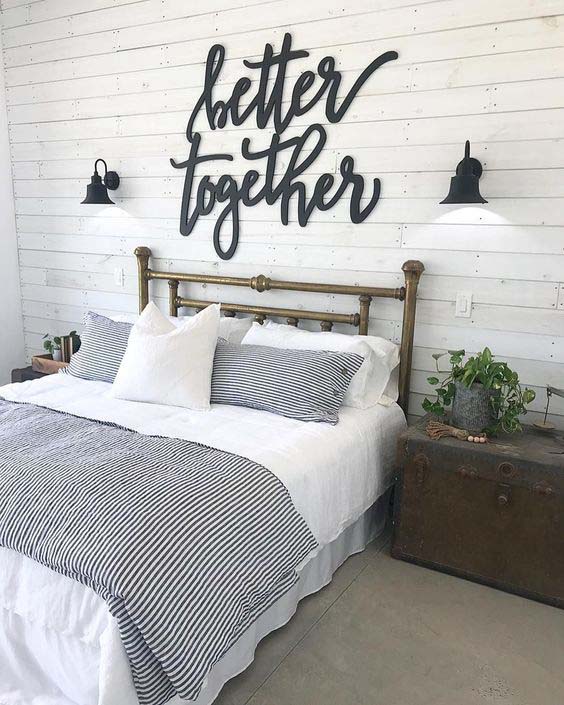 Handing Letters On Bedroom Wall To Create A Personal Motto #women #bedroom #feminine #decor #decorhomeideas