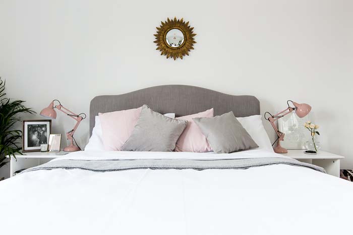 Blush Gray and White Bedroom #women #bedroom #feminine #decor #decorhomeideas