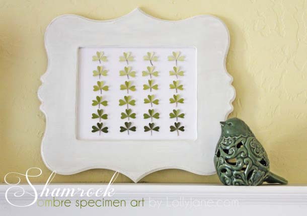 Shamrock St. Patrick's Day Ombre Specimen Art #stpatrick #diy #decor #decorations #decorhomeideas