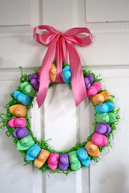 Another Peeps Wreath #easter #diy #porch #decor #decorhomeideas