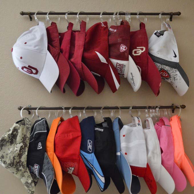 Baseball Cap Organization DIY #diy #hatrack #organizer #decorhomeideas