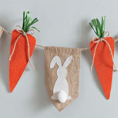 Bunny and Carrot Garland #easter #diy #cheap #decor #decorhomeideas