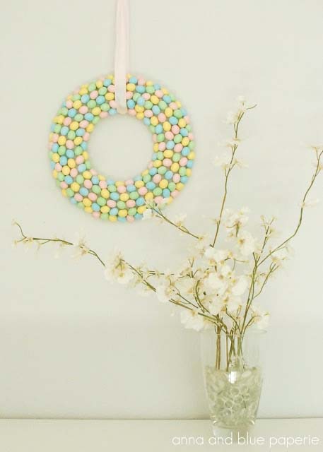 Candy Wreath #easter #diy #cheap #decor #decorhomeideas