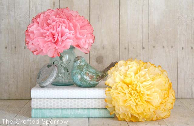 Coffee Filter Peonies #easter #diy #dollarstore #crafts #decorhomeideas