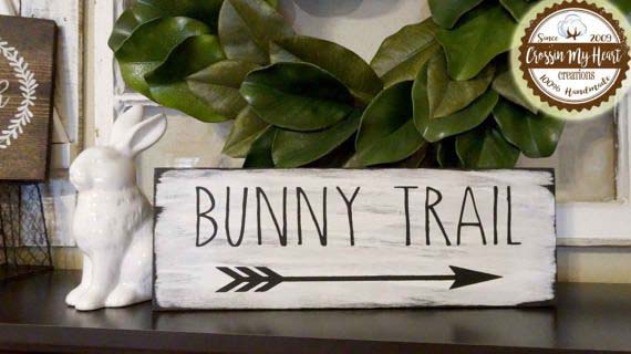 DIY Bunny Wood Sign #easter #diy #wood #crafts #decorhomeideas