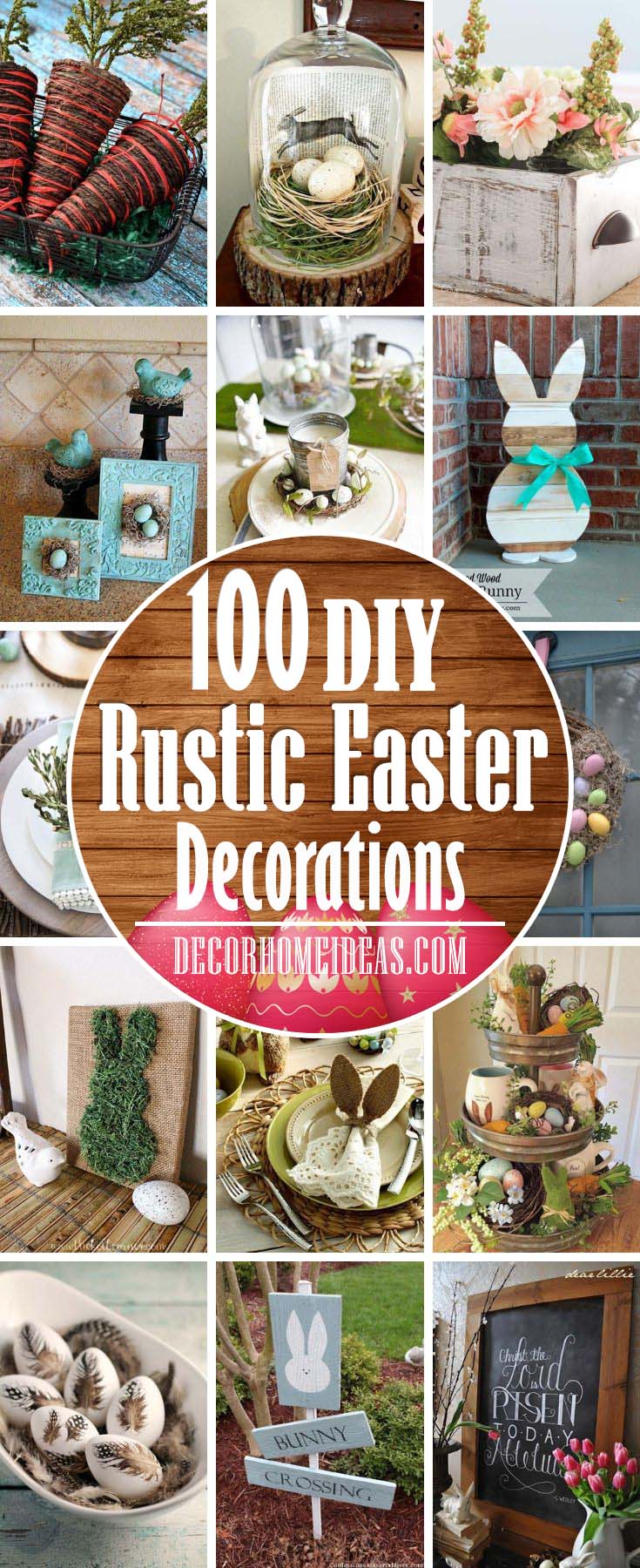 DIY Rustic Easter Decorations. Make your holiday decor stand out with these amazing DIY rusitc Easter decorations. #rustic #Easter #decorations #decorhomeideas