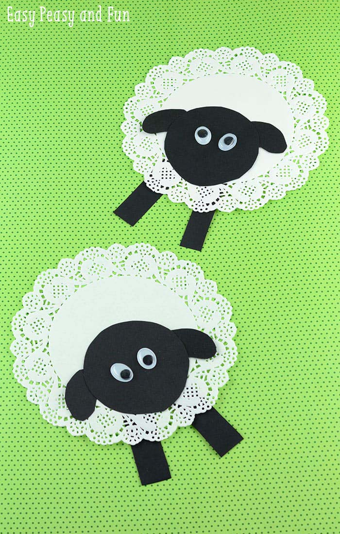 Doily Sheep Craft #easter #diy #dollarstore #crafts #kids  #decorhomeideas