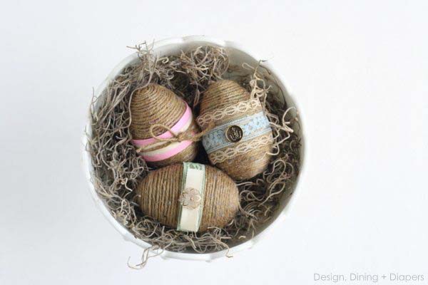 Dollar Store Shabby Chic Easter Eggs #easter #diy #rustic #decor #decorhomeideas