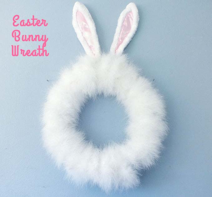 Easter Bunny Wreath Idea #easter #diy #cheap #decor #decorhomeideas