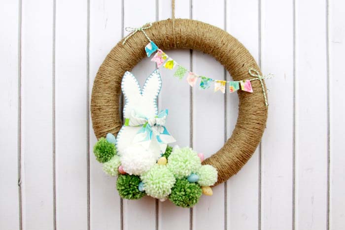 Easter Bunny Wreath #easter #diy #porch #decor #decorhomeideas