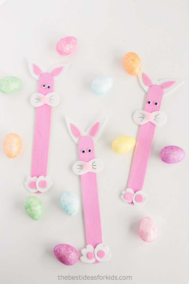 Easter Craft Easter Bunny Craft Sticks #easter #diy #dollarstore #crafts #kids  #decorhomeideas