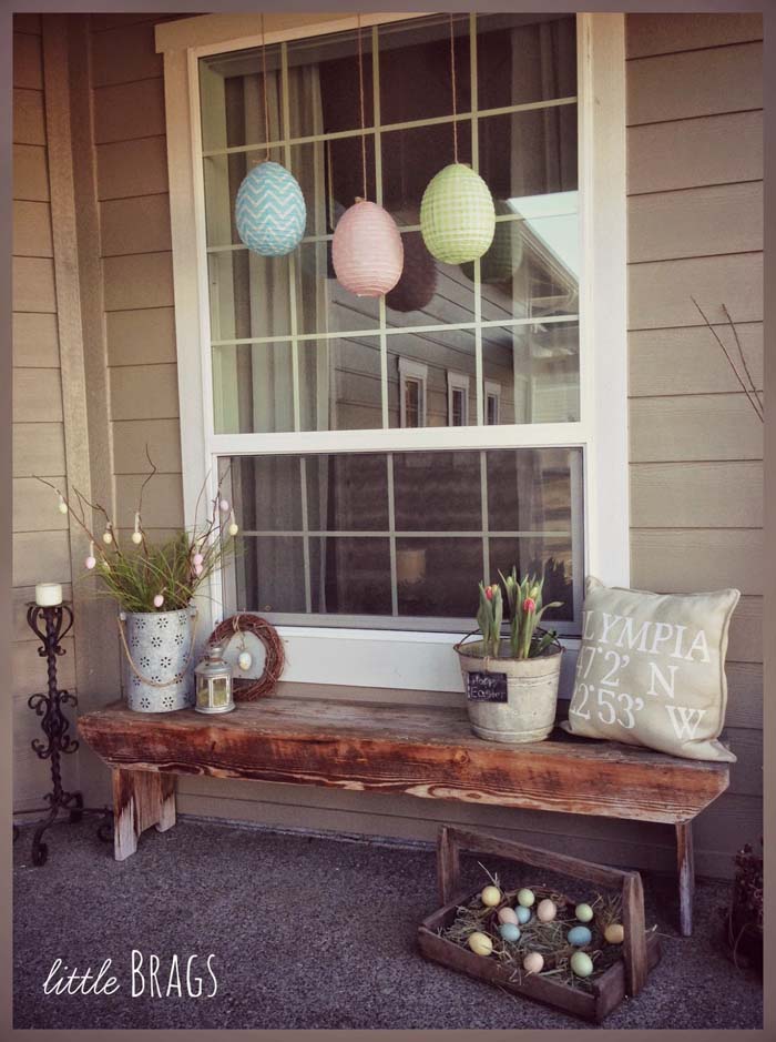 Easter Egg Front Porch #easter #diy #porch #decor #decorhomeideas