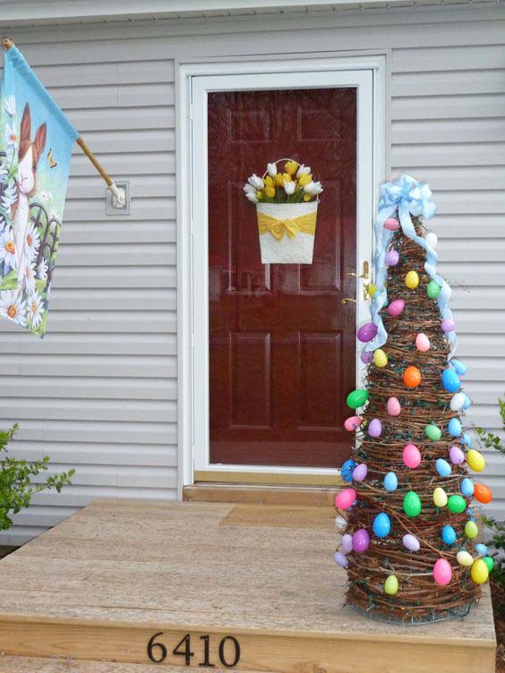 Easter Egg Grapevine Tree #easter #diy #porch #decor #decorhomeideas