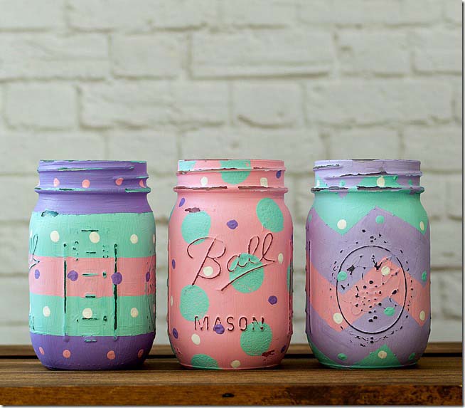 Easter Egg Mason Jars #easter #diy #dollarstore #crafts #decorhomeideas